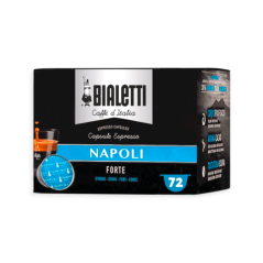 72 Capsule Bialetti Caffè d'Italia Box Napoli Intensità 10 Compatibili con Macchine Bialetti sistema chiuso 100% Alluminio