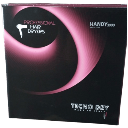 Tecno Dry Asciugacapelli Professionale Handy 3000 da 2200W Nero Made in Italy