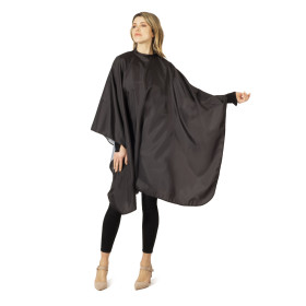 Mantella Taglio Idrorepellente Lavabile con Scollatura in Silicone 145 X 160 Cm Nera 100% Poliestere