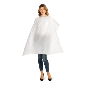 Mantella Monouso in Polietilene 110 X 130 cm Confezione 20 Pezzi Bianco Massima Igiene Per Parrucchieri Barbieri Centri Estetici