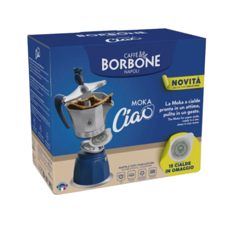 MokaCiao induzione - caffettiera a cialde da 3 tazze con 15 cialde OMAGGIO GAS - INDUZIONE - ELETTRICO - VETROCERAMICA