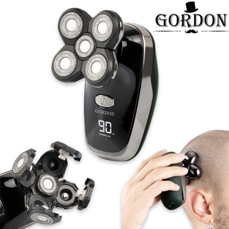 Rasoio Testa Professionale Gordon HeadShaver Pro B515 Teste rotanti funzione Turbo Boost 5 testine impermeabile e rifinitore
