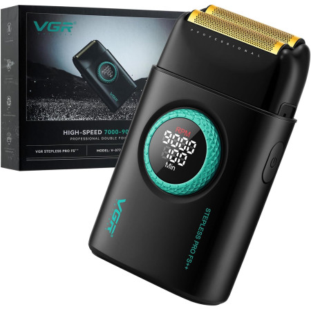 VGR V-377 Rasoio Elettrico Professionale a Doppia Lamina – Shaver Cordless Regolabile per Sfumature e Finiture Perfette