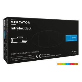 Nitrylex Black Guanti in Nitrile Neri Senza Polvere (100 pz) - Diagnostici e Protettivi