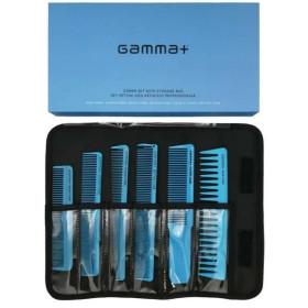 Gamma più Set 6 Pettini Pro Da Taglio Con Astuccio – Colore Azzurro