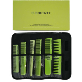 Gamma più Set 6 Pettini Pro Da Taglio Con Astuccio – Colore Verde